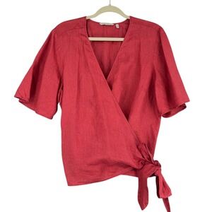 Soft Surroundings Deep Red Wrap Blouse